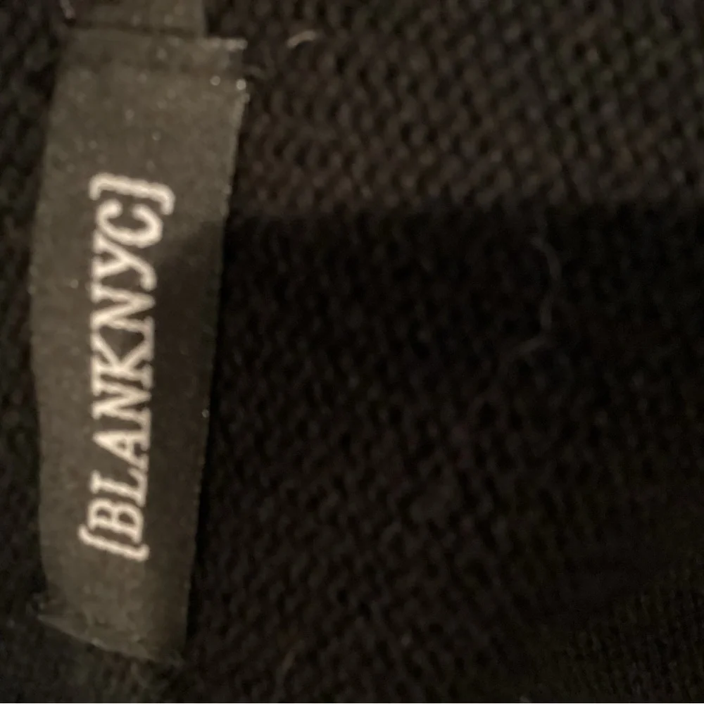 SOLD! BlankNY Black Vegan Leather and Cotton Cardigan Jacket - Picture 3 of 3